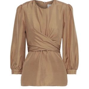 Zimmermann unbridled wrap raw silk top